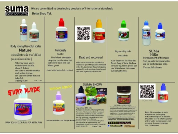 SUMA Betta Fish Product | Famous grooming products from Thailand